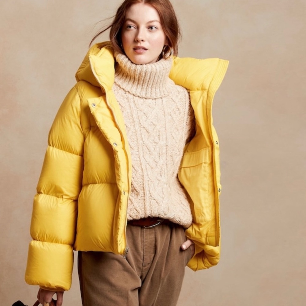 Yellow Banana Republic Puffer Jacket